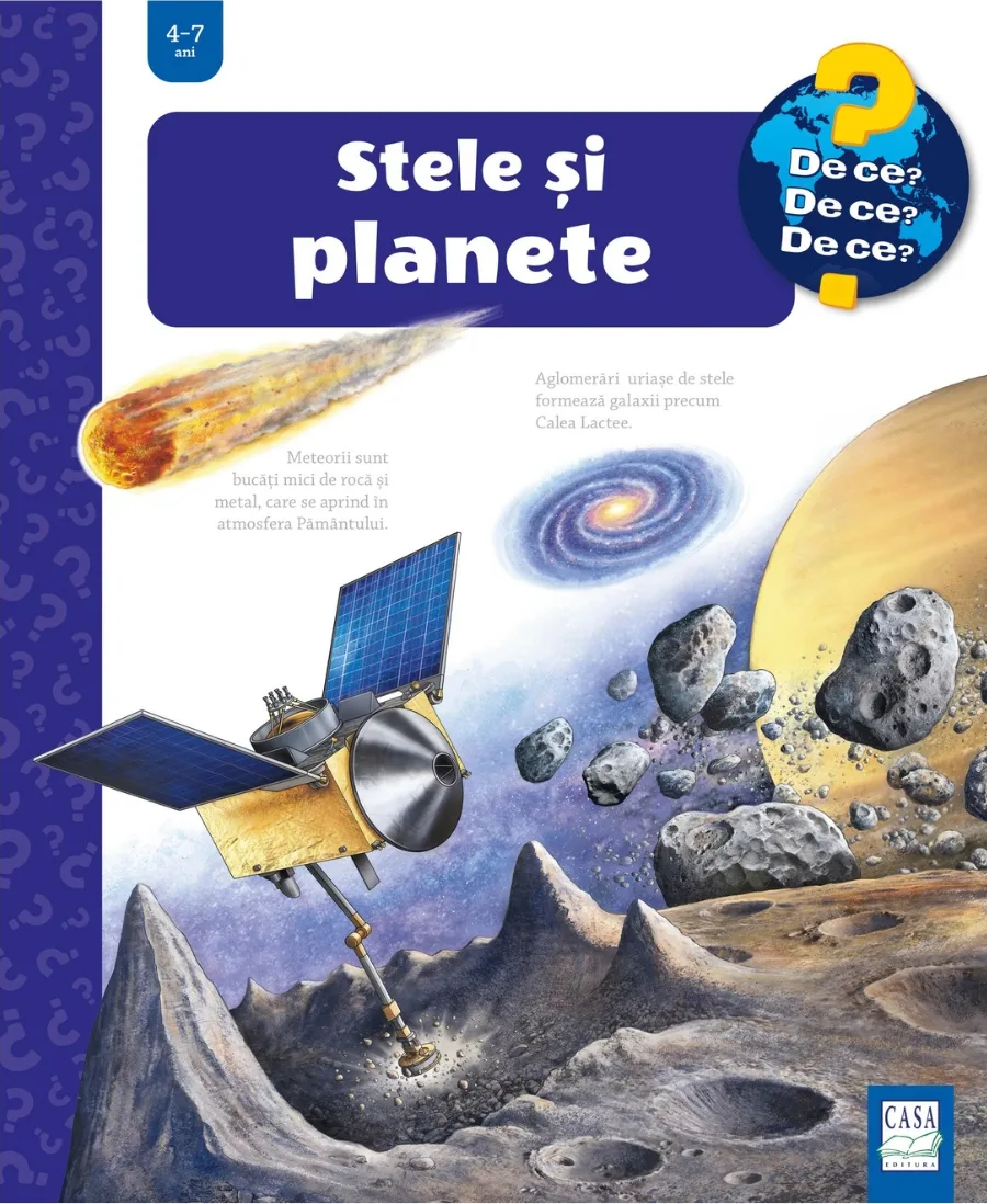 Coperta Stele și planete: o cometă, un satelit, asteroizi și o planetă, din seria De ce?